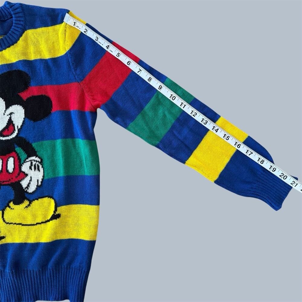 Mickey Mouse Disney 100 Kids’ Colorful Striped Sweater Size M - Picture 7 of 7